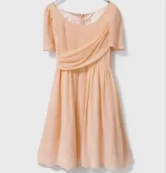 【ルーデルー】シフォン ワンピース ピンク パーティドレス 二次会 お呼ばれ M