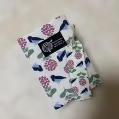 鳥と花柄　ハンドメイドブックカバー