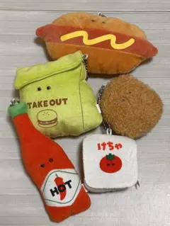 ガチャガチャ キーホルダー 4点セット つぶらな瞳のファストフード