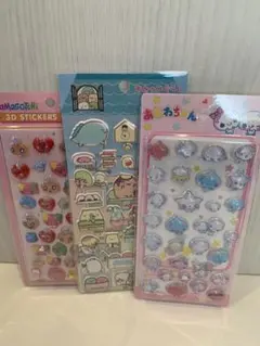 たまごっちすみっこぐらしとしずくちゃん硬めシール3枚セット
