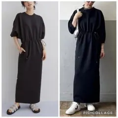 定価15950円 アダムエロペ 黒 ワンピース ロングワンピース