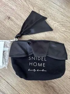 新品！SNIDEL HOME スナイデルホーム　ポーチ　フリル　ブラック　リボン