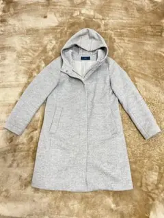 SHIPS シップス　フード付き　ロングコート　M 人気　グレー　ウール