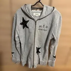 TOMMY グレー 星柄パーカー M