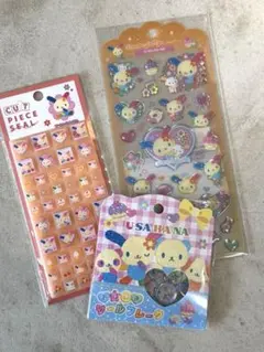 オ*ク様 うさはな　ドロップジェリーシール、タイルシール、おはじきシールのセット