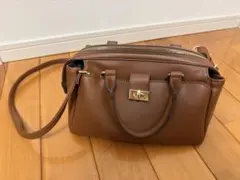 ブラウン 合成皮革 ショルダーバッグ