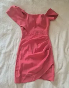 【訳あり】Andy ピンク オフショルダー ドレス S