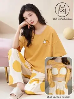 新品ロンガン Tシャツと水玉パジャマ上下セット