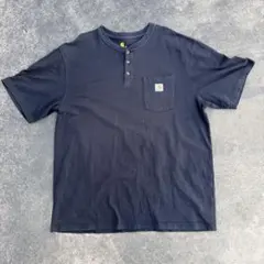 カーハート Carhartt ヘンリーネック Tシャツ XL 黒 フェード
