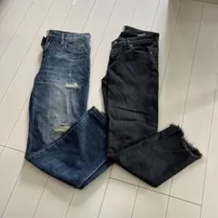 アングリッドデニム　2本で　フレイドヘムストスリ