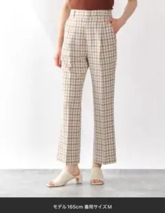 新品未開封　チェック柄ストレートパンツ Mサイズ