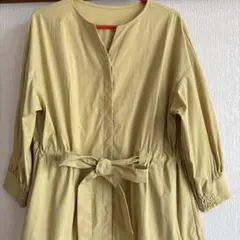 イエロー ロングシャツワンピースのサムネイル