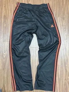 adidas トラックパンツ 黒赤 サイドライン 00s Y2K