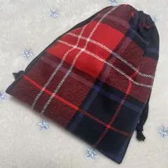 ハンドメイド 巾着袋 タータンチェック《57》