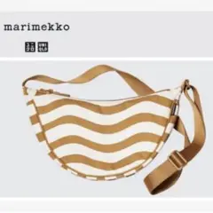 【ユニクロ】ラウンドミニショルダーバッグ　カーキ×1 (マリメッコ)タグ付