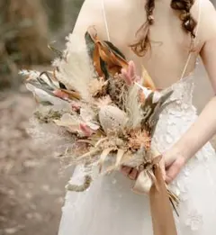 ウェディングブーケ　ブートニア付き　前撮り