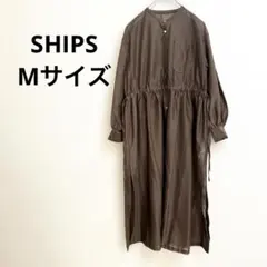 シップス 2way シアーロングワンピース ウエストドロスト 春 Mサイズ