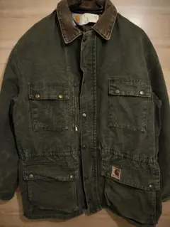 【ユニオンチケット付】90s USA製 カーハート ランチコート XL モス