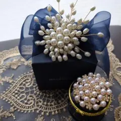 パール装飾のブローチ 　2点セット　 　　入学式　♡　セレモニー