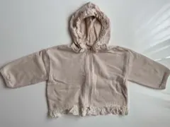bebeholic パーカー　フリルパーカー　フード付き　春服　薄手