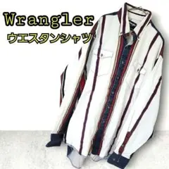 Wrangler ラングラー ウエスタンシャツ ストライプ デニム 古着 長袖