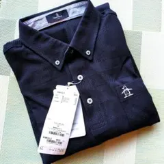 《Munsing wear》 ネイビー 長袖ポロシャツ