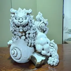 希少 入手困難品！ 深川製磁 オールド深川 白磁 獅子 置物 オブジェ