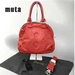 muta（ムータ）　エンボス8バッグ　ショルダー　レッド