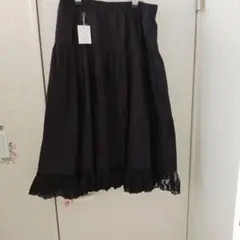 ブラック フレアロングスカート ウエスト88cm ヒップ107cm