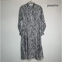 ジュエティ ★ シャツワンピース マキシ丈 レオパード柄 袖フリル 長袖 M