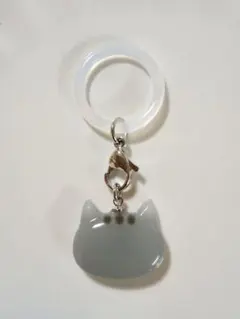 ハンドメイド レジン アンブレラマーカー サバトラ猫