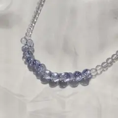 クリア・ブルー ビーズネックレス 未使用品