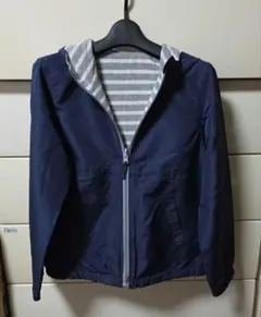 リバーシブルフードジャケット ネイビー/グレー