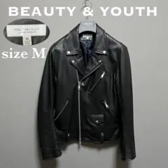 BEAUTY&YOUTH ラムレザー ダブルライダース ジャケット M 羊革 黒