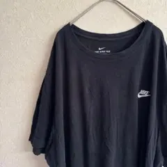 【希少3XL】NIKE ワンポイントロゴTシャツ ブラック ビッグシルエット