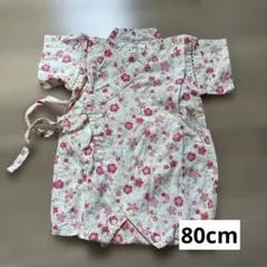 女の子　浴衣　花柄 甚平 サイズ80 夏祭り