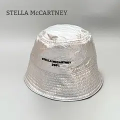 美品　STELLA McCARTNEY シルバーバケットハット ロゴ刺繍　帽子のサムネイル