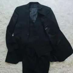 極美品✨バーバリーブラックレーベル　L相当　3ピース スーツ　セットアップ　黒