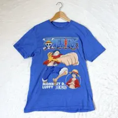 ONE PIECE ワンピース ルフィ アニメTシャツ 公式 古着 ブルー Mのサムネイル