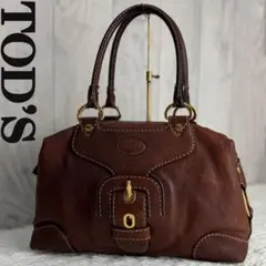 人気♡TOD'S トッズ ロゴ レザー ベルトバッグ トートバッグ ブラウン