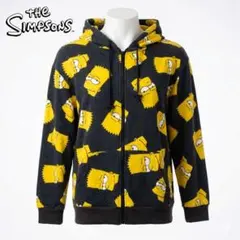 美品 The Simpsons バート 総柄 ジップアップパーカー 薄手 春夏のサムネイル