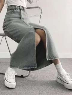 SHEIN ジーンズロングスカート ブルー Sサイズ