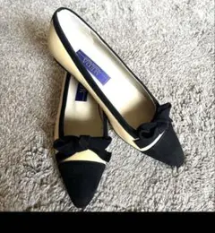 MEDA メダ　ローヒール　ページュ　リボン　23.5