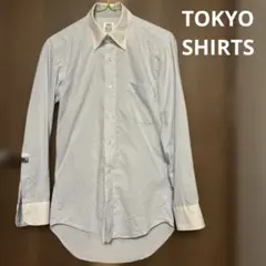 【東京シャツ】メンズ長袖ワイシャツ 形態安定 クレリック スナップダウン スリムのサムネイル