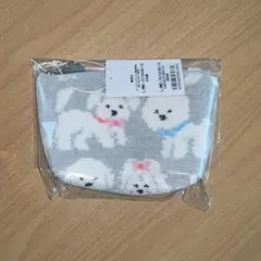 フェイラー モフモフワンチャン 舟形ポーチ S シルバーグレー