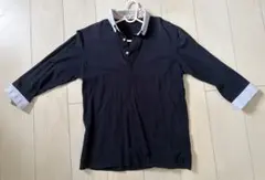 ネイビー ポロシャツ 七分袖 グリーンレーベルリラクシング