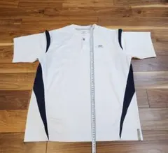 Tigora メンズ 半袖Tシャツ Lサイズ ホワイト×ネイビー