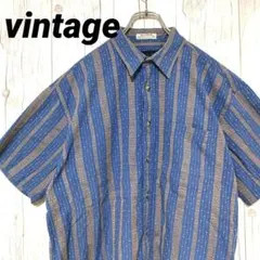 ビンテージ 半袖シャツ 日本製 90s 레트로 感 刺繍デザイン XL相当