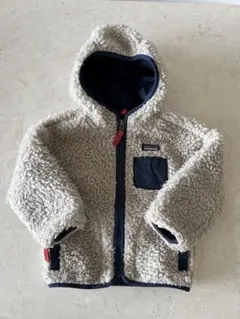 patagonia フリースジャケット 2T クリーム/ネイビー　レトロＸ