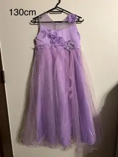 130公分 紫色 花朵刺繡洋裝